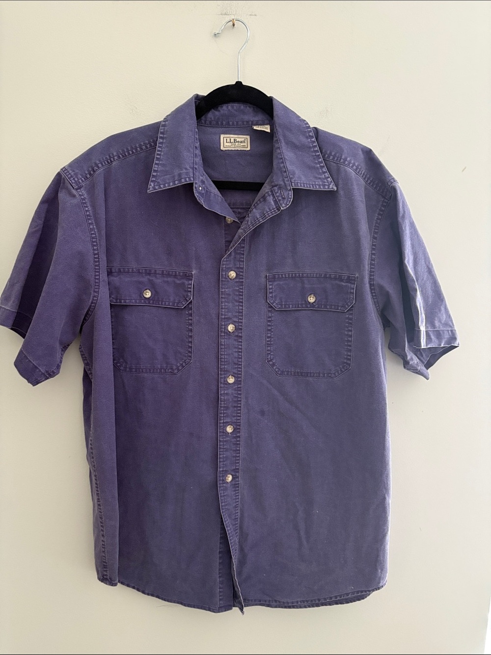 Vintage Y2K L.L.Bean Faded Purple Cotton Utility Shirt Size L